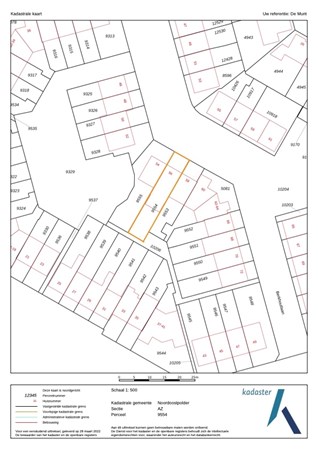 Plattegrond - Berkhoutlaan 56, 8304 CJ Emmeloord - Kadastrale kaart - Noordoostpolder AZ 9554.jpg